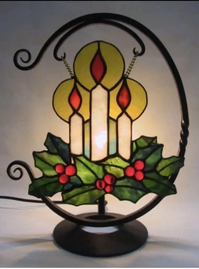 Christmas Candlelight — Copper Foil Panel